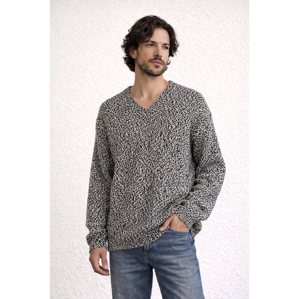 Vintage Façonnable Marled Knit Sweater Men's L Chunky Cotton Fisherman Cozy